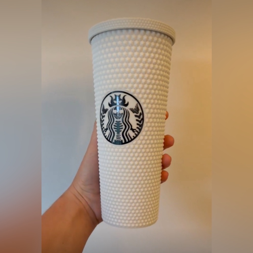 Skeleton Mermaid Tumbler. White